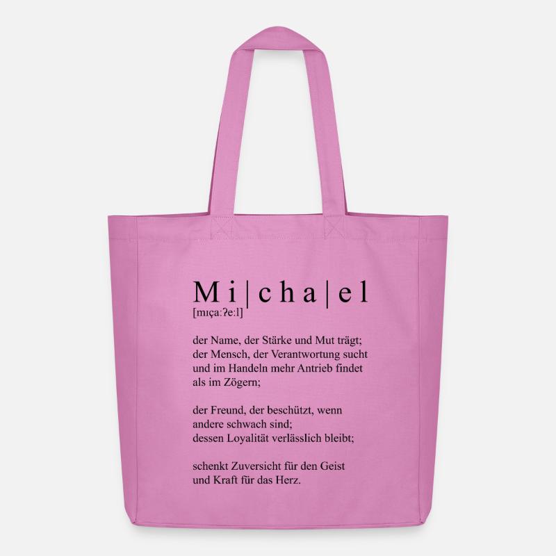 Name abstrakt Typografisch Schwarz Michael - Midweight recycelter Stoffbeutel von Stanley/Stella - Pink