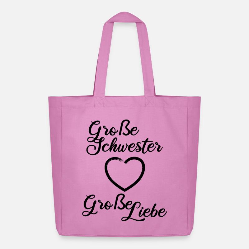 Große Schwester Große Liebe - Midweight recycelter Stoffbeutel von Stanley/Stella - Pink