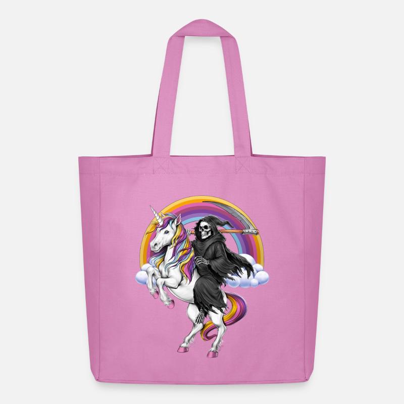 Sensenmann reitet Einhorn - Midweight recycelter Stoffbeutel von Stanley/Stella - Pink