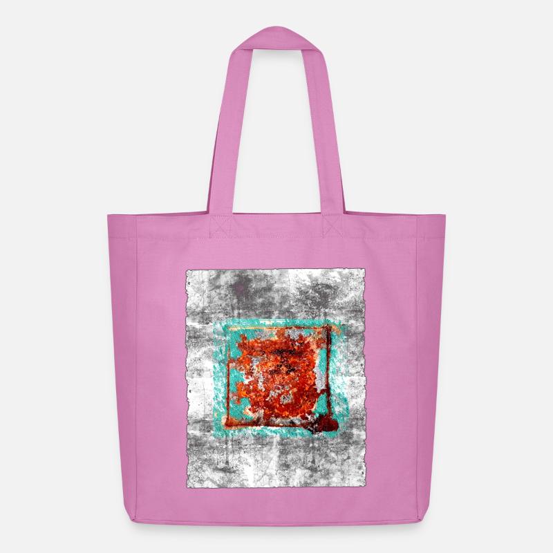 Rostquadrat auf grauer Textur - Midweight recycelter Stoffbeutel von Stanley/Stella - Pink