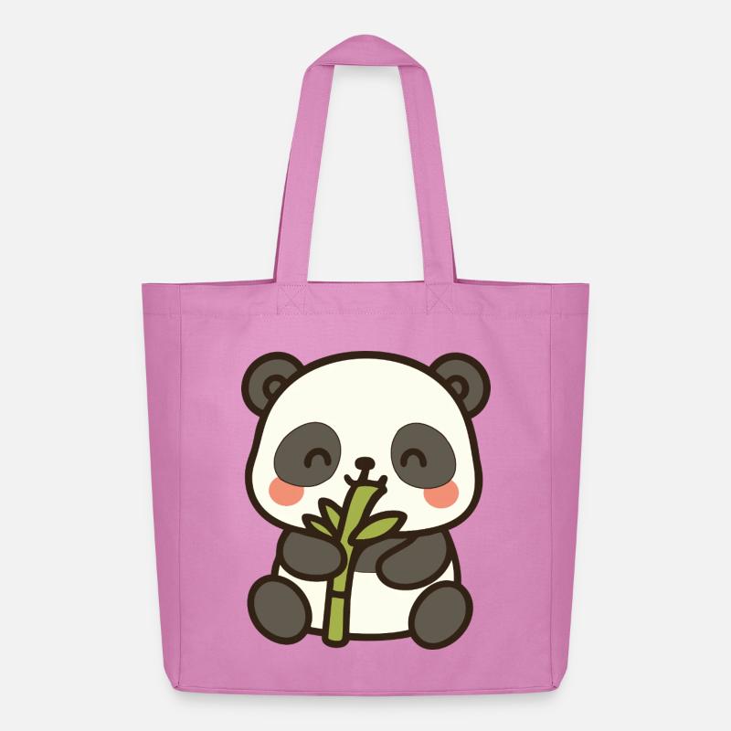 Panda-Snack-Zeit – Bamboo Bliss - Midweight recycelter Stoffbeutel von Stanley/Stella - Pink