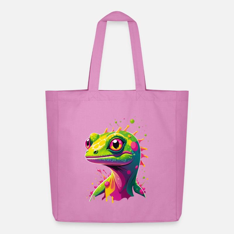 Bunte Echse Neon-Splash - Midweight recycelter Stoffbeutel von Stanley/Stella - Pink