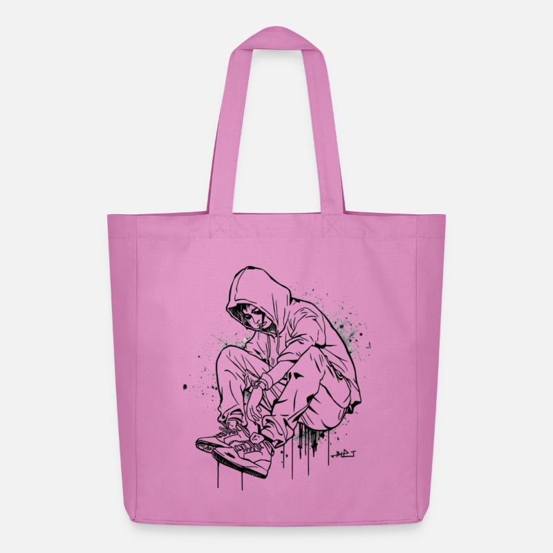 Silhouette Kapuzenpullover Graffiti - Midweight recycelter Stoffbeutel von Stanley/Stella - Pink