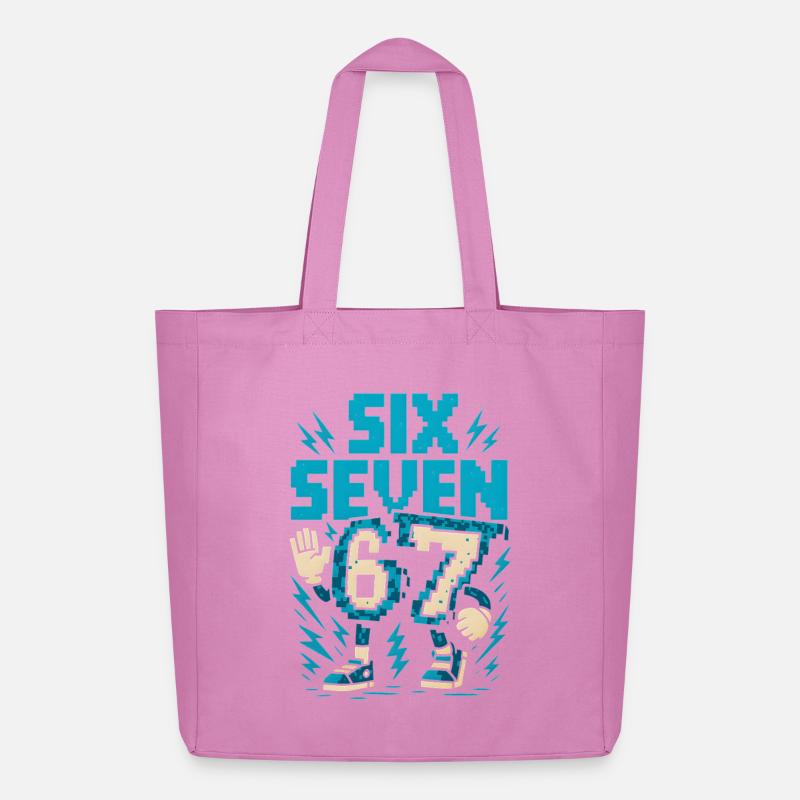 67 Pixel Flash Retro - Midweight Recycled Tote Bag by Stanley/Stella - pink