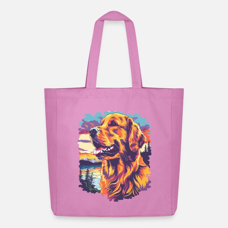 Chien de couleur au coucher du soleil - Tote bag Stanley/Stella Midweight recyclé - rose