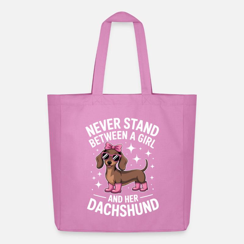 Dackel Sprüche Mädchen Lustiges Dackel Geschenk - Midweight recycelter Stoffbeutel von Stanley/Stella - Pink