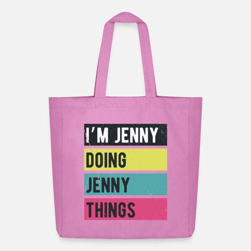 Ich bin Jenny, mache Jenny Things Retro Colors - Midweight recycelter Stoffbeutel von Stanley/Stella - Pink