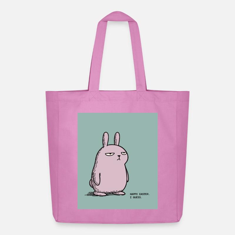 Frohe Ostern, schätze ich – Grumpy Bunny Easter Design - Midweight recycelter Stoffbeutel von Stanley/Stella - Pink