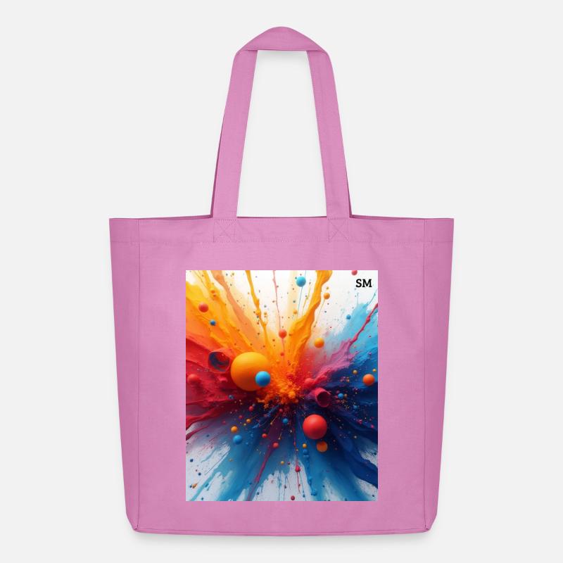 Abstrakte Farbexplosion - Midweight recycelter Stoffbeutel von Stanley/Stella - Pink