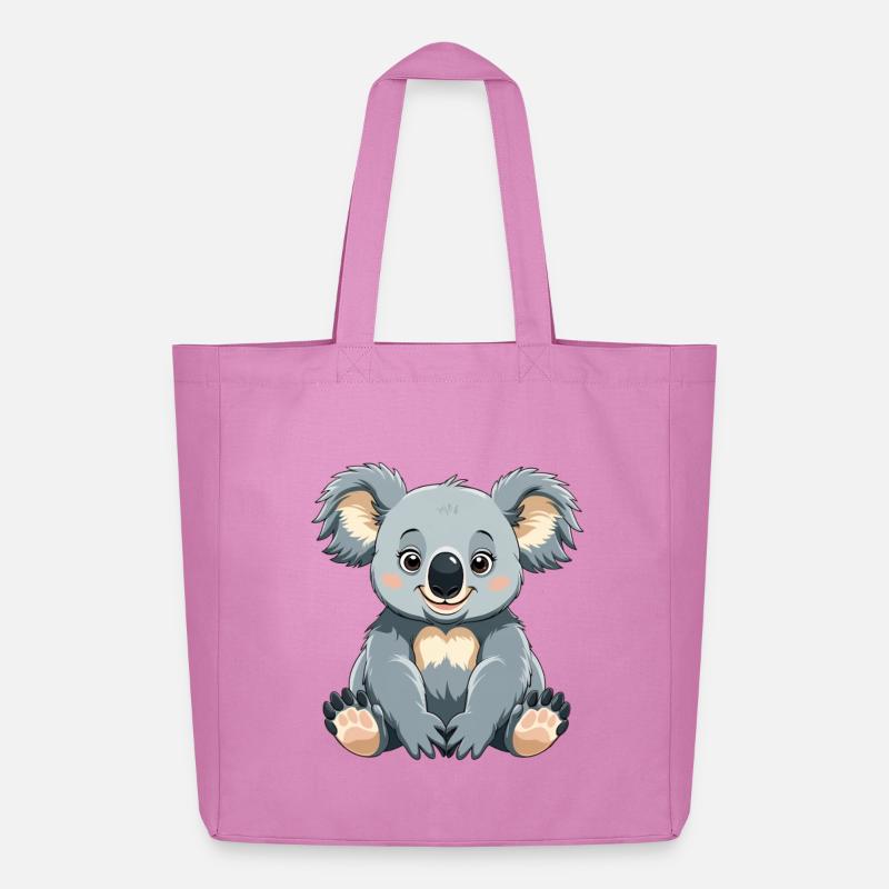 Kuschelk Koala Cartoon - Midweight recycelter Stoffbeutel von Stanley/Stella - Pink