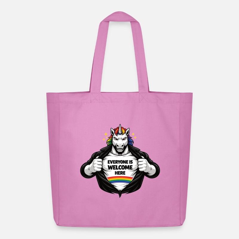 Vielfalt & Respekt Regenbogen Statement Design - Midweight recycelter Stoffbeutel von Stanley/Stella - Pink