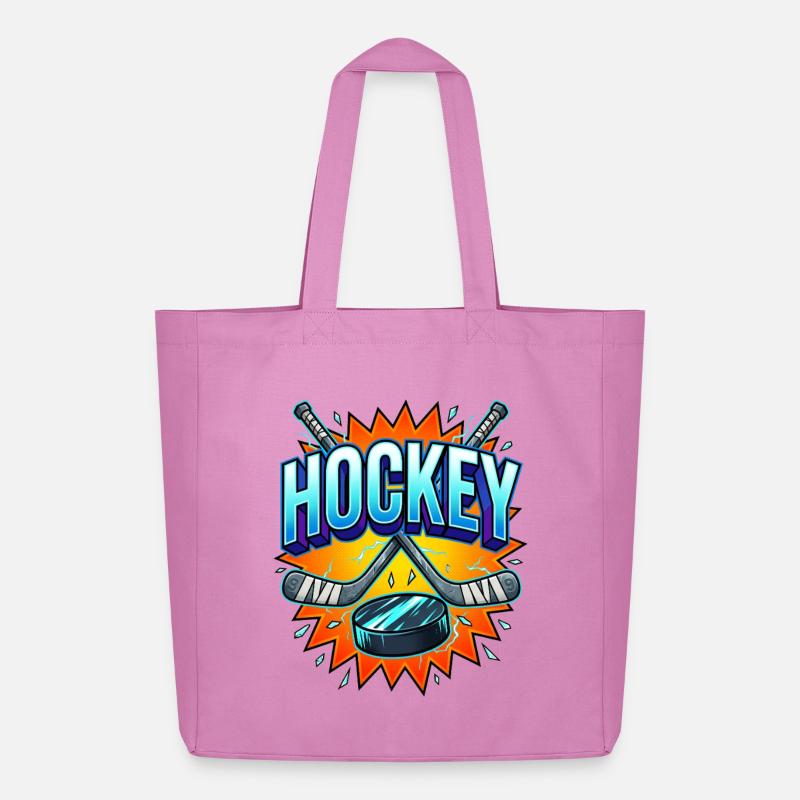 Eishockey Comic Style Schläger und Puck - Midweight recycelter Stoffbeutel von Stanley/Stella - Pink