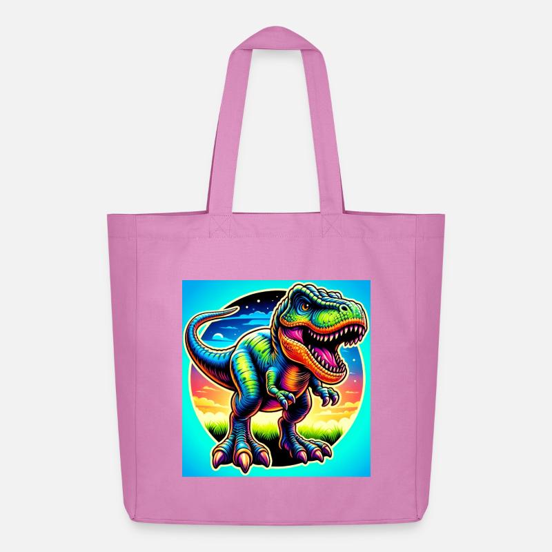 Dinosaurier - Midweight recycelter Stoffbeutel von Stanley/Stella - Pink