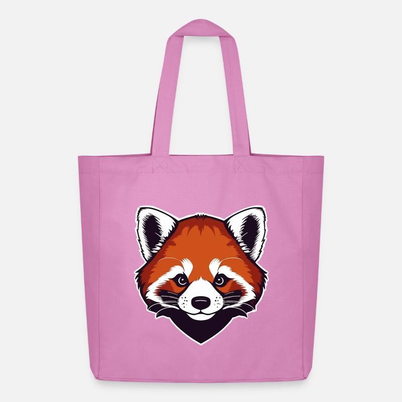 Roter Panda (Kopf) - Midweight recycelter Stoffbeutel von Stanley/Stella - Pink