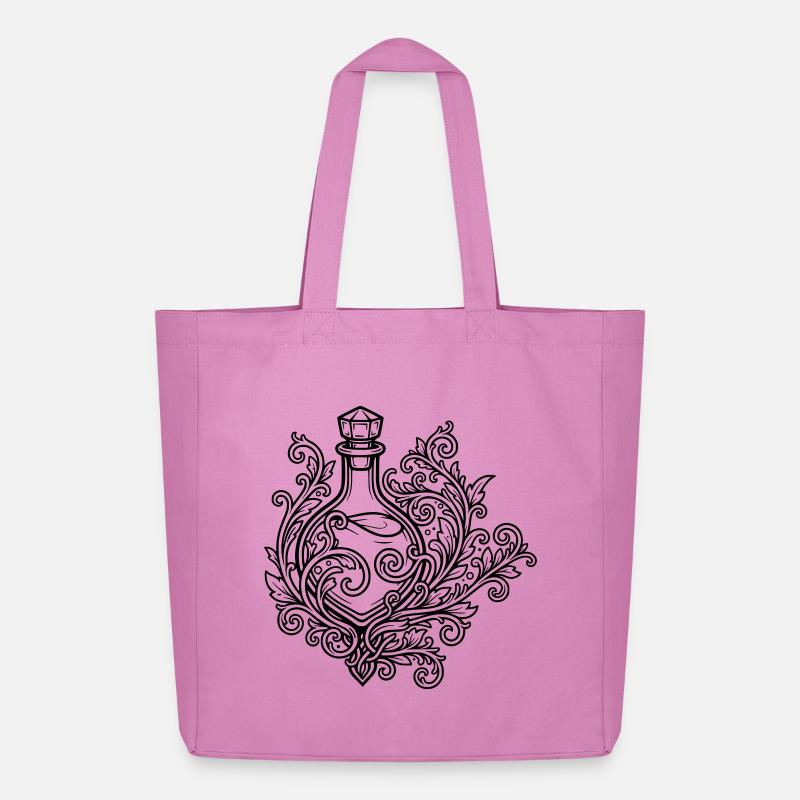 Fiole d'elixir et fleurs - Tote bag Stanley/Stella Midweight recyclé - rose