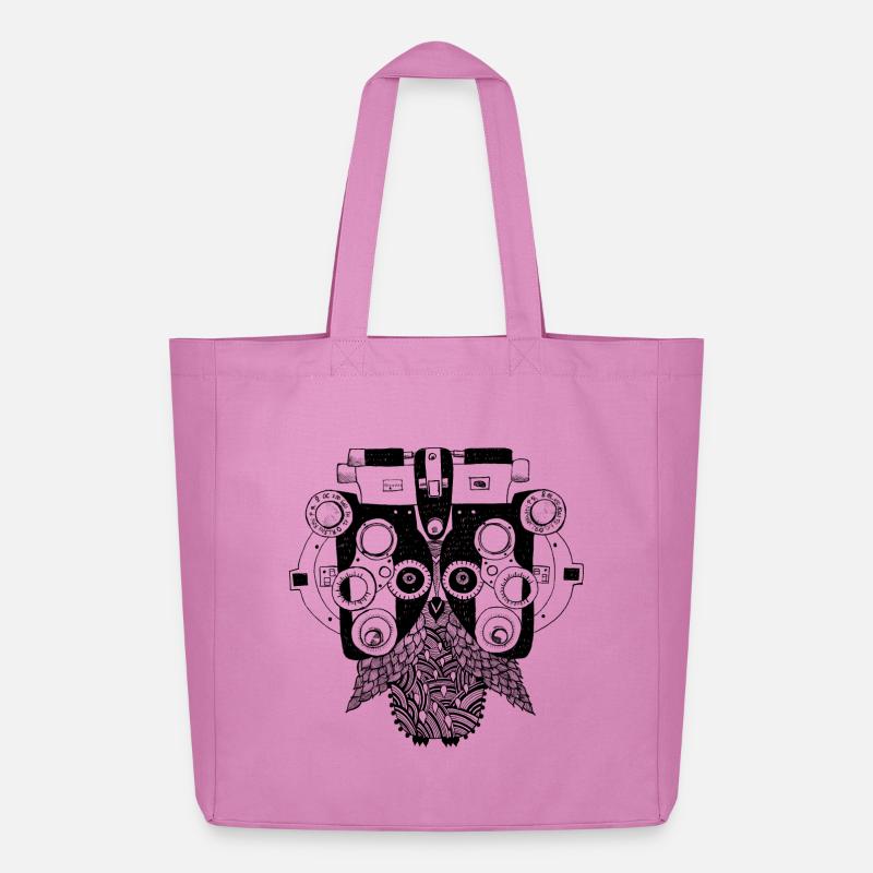Phoropter Eule Augenoptik Optometrie - Midweight recycelter Stoffbeutel von Stanley/Stella - Pink