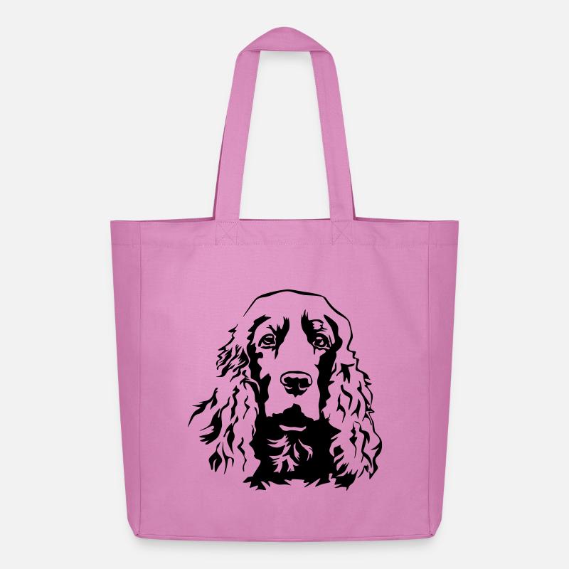 Cocker Spaniel Kopf - Midweight recycelter Stoffbeutel von Stanley/Stella - Pink
