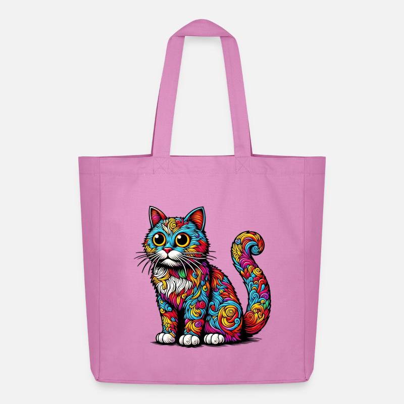 Katze - Midweight recycelter Stoffbeutel von Stanley/Stella - Pink