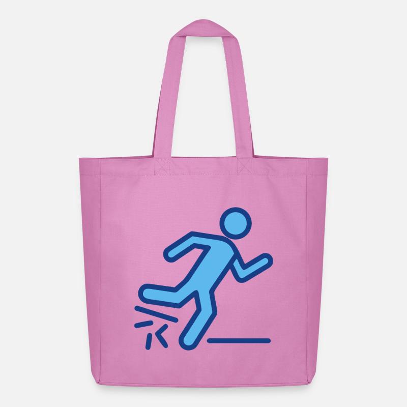 Dynamische blaue Läufer-Silhouette - Midweight recycelter Stoffbeutel von Stanley/Stella - Pink