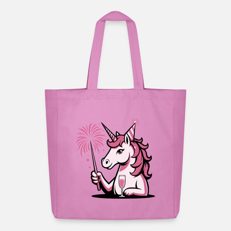 Silvester Einhorn 2026 - Midweight recycelter Stoffbeutel von Stanley/Stella - Pink