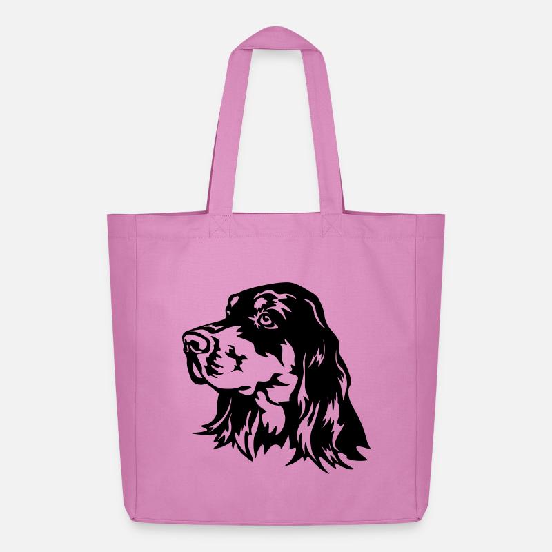 Gordon Setter Kopf - Midweight recycelter Stoffbeutel von Stanley/Stella - Pink
