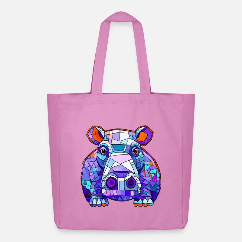 Nilpferd Hippo - Midweight recycelter Stoffbeutel von Stanley/Stella - Pink