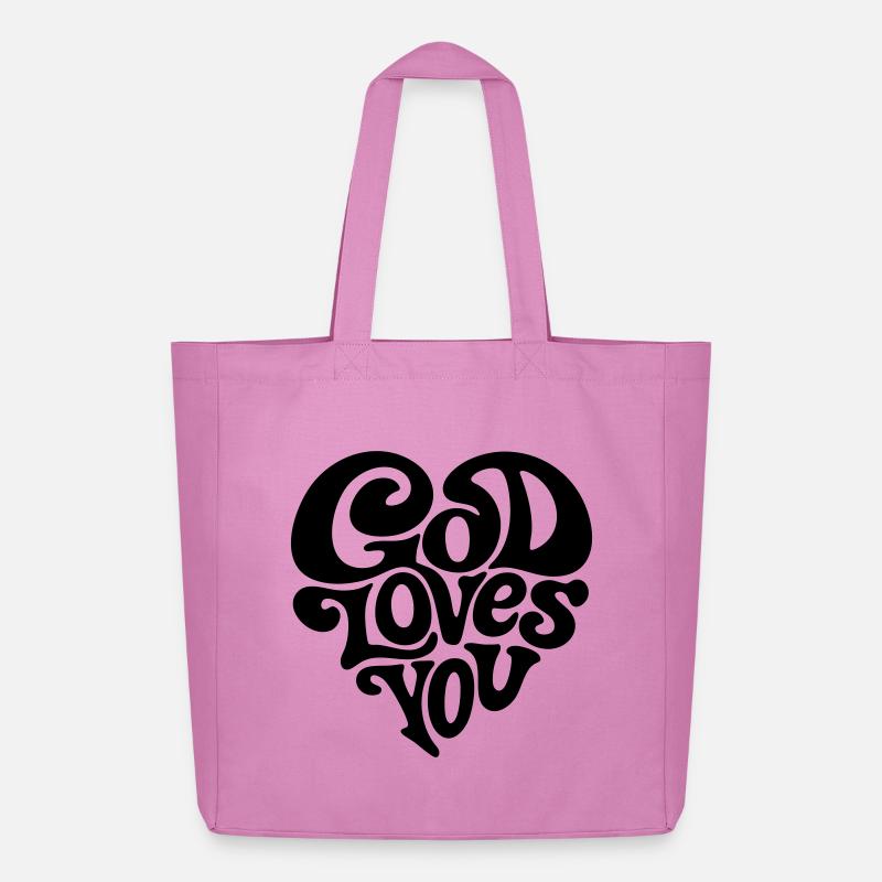 Gott liebt Dich - Midweight recycelter Stoffbeutel von Stanley/Stella - Pink