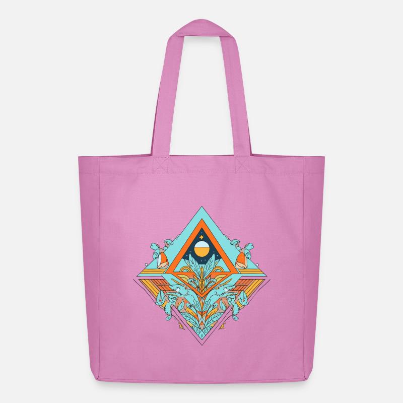 Celestial Dreamscape Geometrisches Design - Midweight recycelter Stoffbeutel von Stanley/Stella - Pink