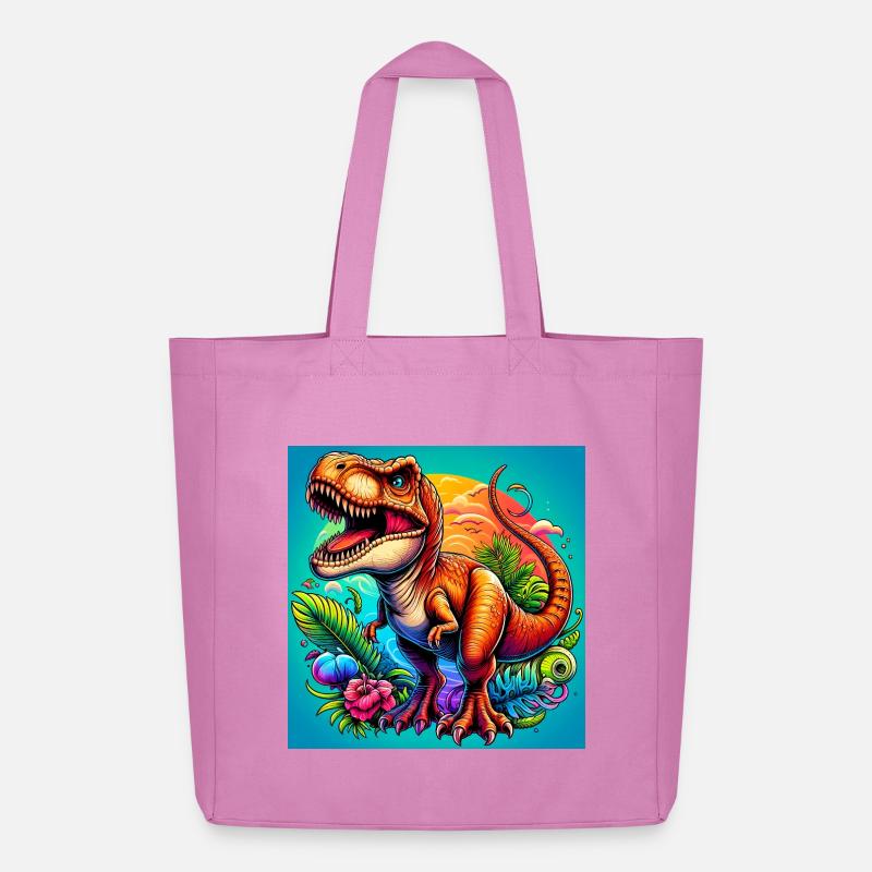 Dinosaurier - Midweight recycelter Stoffbeutel von Stanley/Stella - Pink