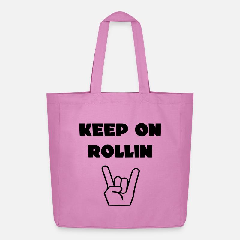 Fahren Sie immer mit Ihrem Rollstuhl weiter # - Midweight recycelter Stoffbeutel von Stanley/Stella - Pink