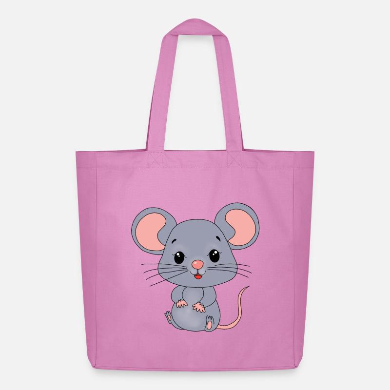 Maus Mäuse - Midweight recycelter Stoffbeutel von Stanley/Stella - Pink