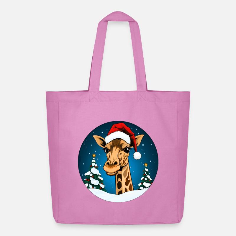 Weihnachtsmann Giraffe - Midweight recycelter Stoffbeutel von Stanley/Stella - Pink