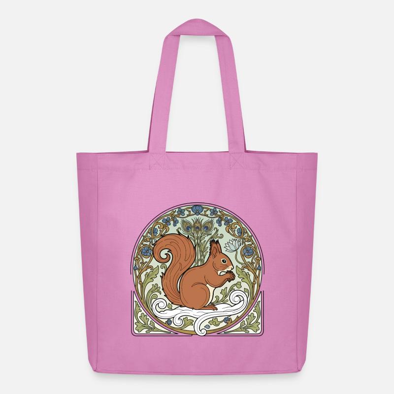 Eichhörnchen im Jugendstil-Ornament - Midweight recycelter Stoffbeutel von Stanley/Stella - Pink