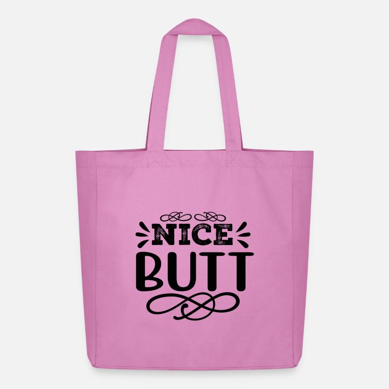 Nice Butt Frecher Spruch Design - Midweight recycelter Stoffbeutel von Stanley/Stella - Pink