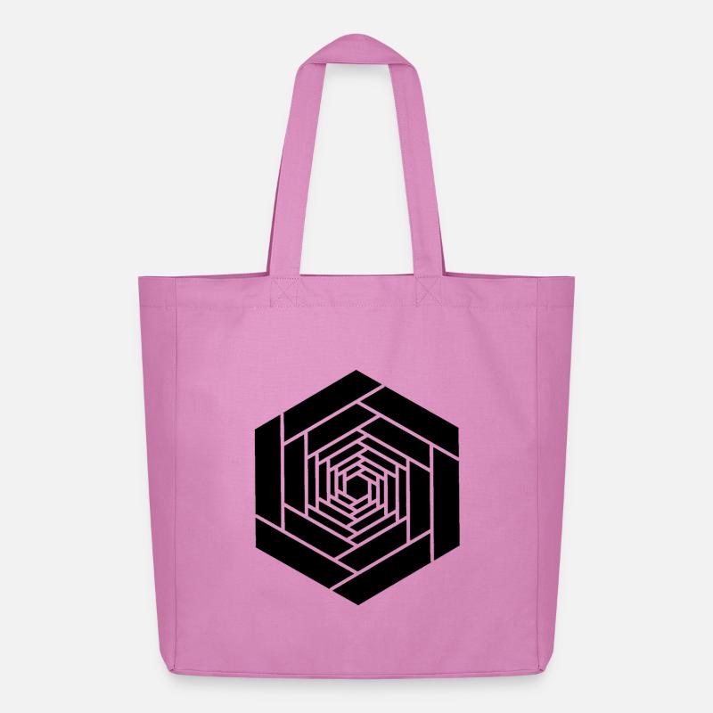 Hexagone infini noir fleur - Tote bag Stanley/Stella Midweight recyclé - rose