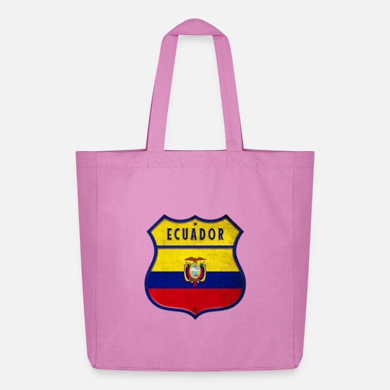 Ecuador Flaggen Wappen Design - Midweight recycelter Stoffbeutel von Stanley/Stella - Pink
