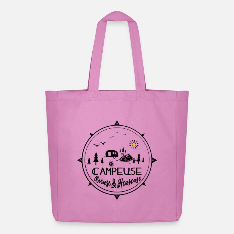 Glücklicher lachender Camper - Midweight recycelter Stoffbeutel von Stanley/Stella - Pink