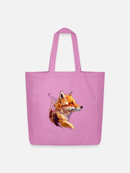 Polygon Fuchs Design, Hübscher Fuchs - Midweight recycelter Stoffbeutel von Stanley/Stella - Pink