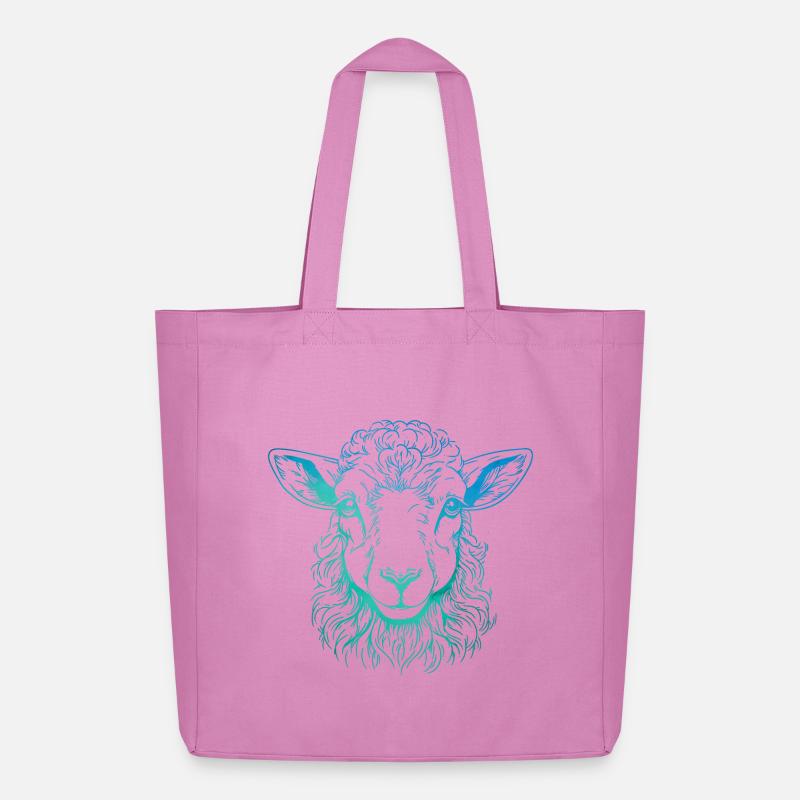 Lamm Portrait - Midweight recycelter Stoffbeutel von Stanley/Stella - Pink