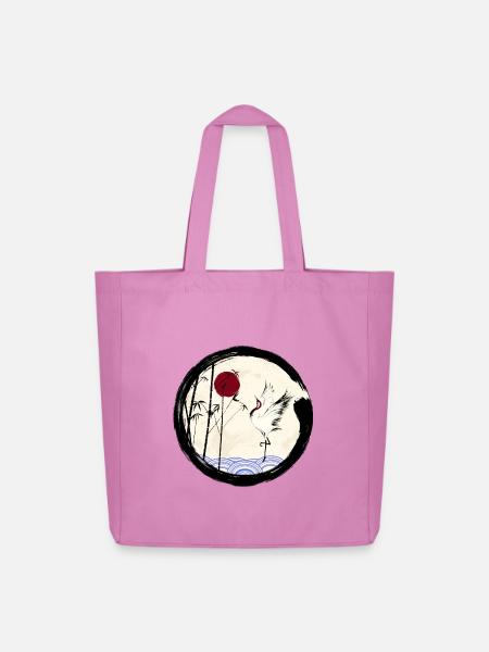Japanischer Kranich - Midweight recycelter Stoffbeutel von Stanley/Stella - Pink