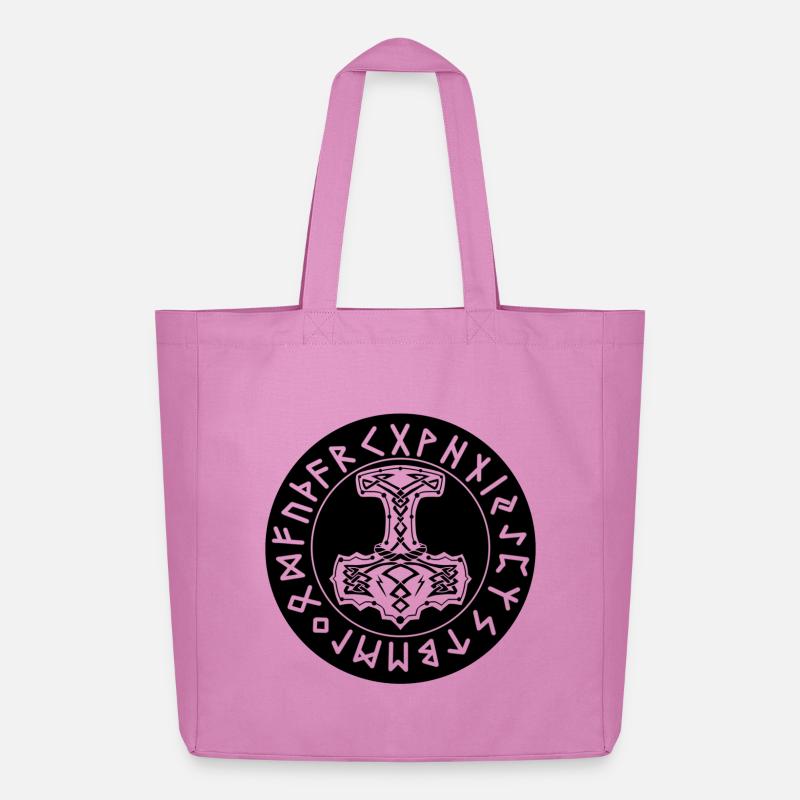 Mjöllnir schwarzer Runenkreis - Midweight recycelter Stoffbeutel von Stanley/Stella - Pink