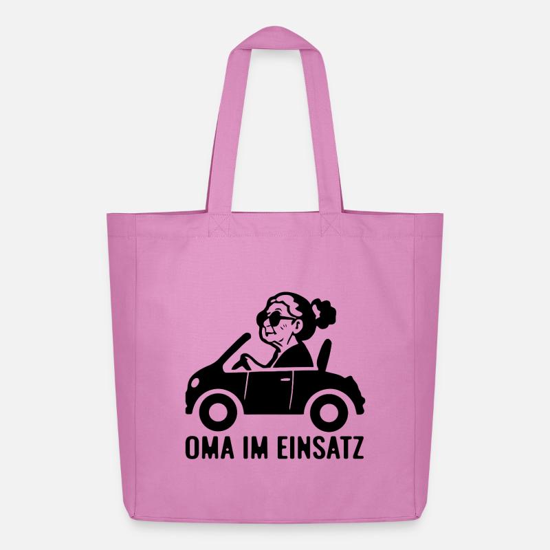 Oma im Einsatz Auto - Midweight recycelter Stoffbeutel von Stanley/Stella - Pink