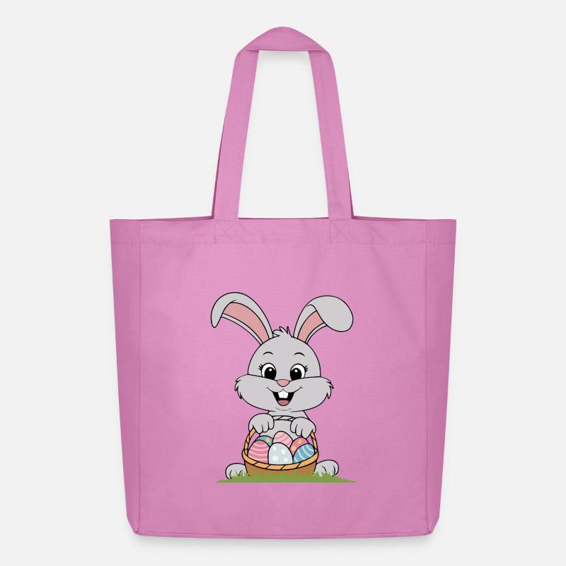 Cute Easter Rabbit - Midweight Recycled Tote Bag by Stanley/Stella - pink
