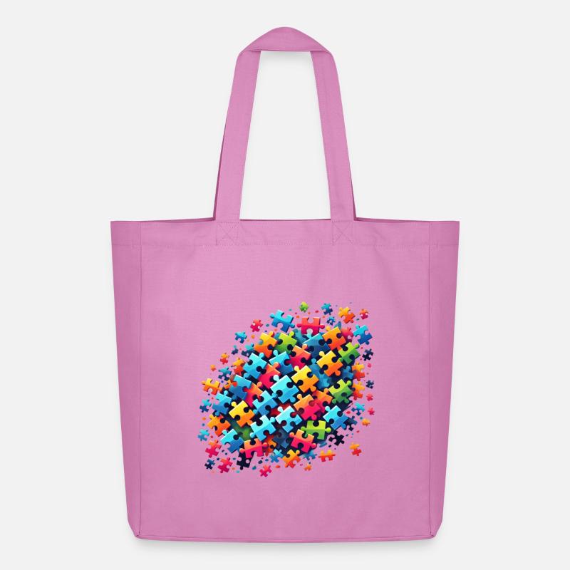 Conception de puzzle coloré pour l’expression créative - Tote bag Stanley/Stella Midweight recyclé - rose