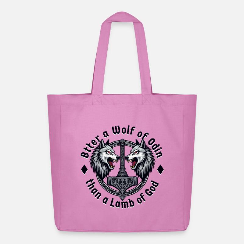 Lieber ein Wolf Odins als ein Lamm Gottes - Midweight recycelter Stoffbeutel von Stanley/Stella - Pink