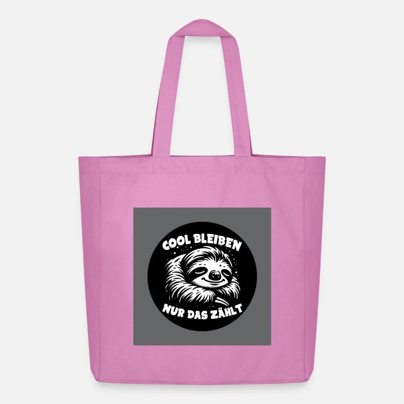Faultier - immer cool bleiben - immer mit der Ruhe - Midweight recycelter Stoffbeutel von Stanley/Stella - Pink