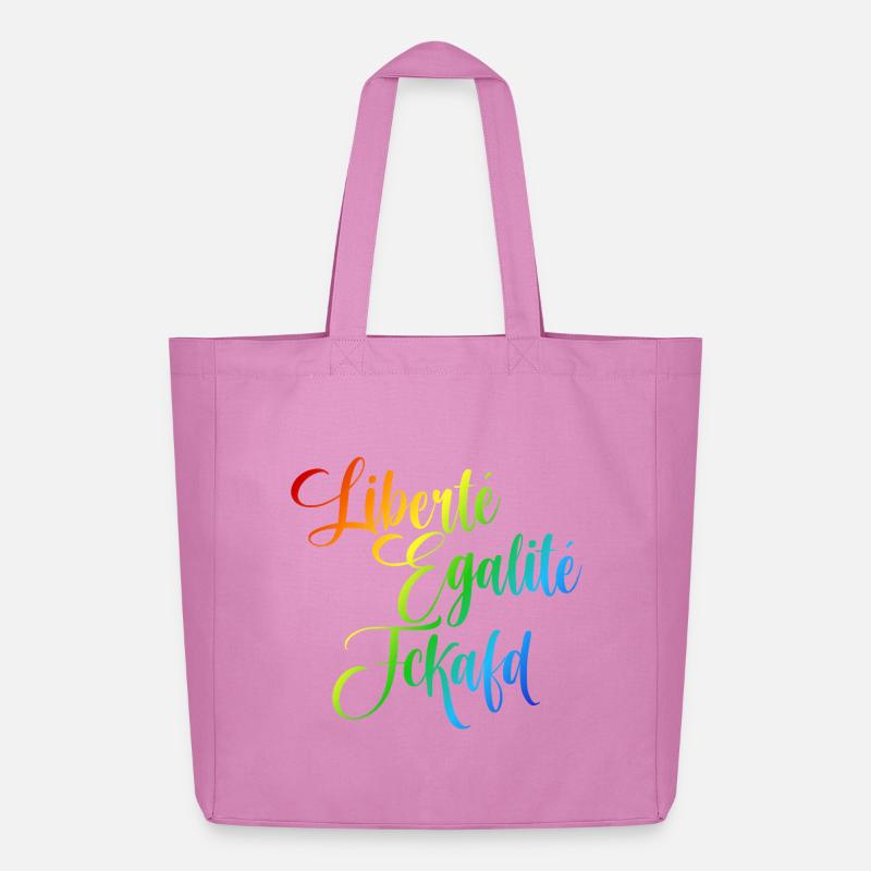 Regenbogen Liberté Égalité Fraternité - Midweight recycelter Stoffbeutel von Stanley/Stella - Pink