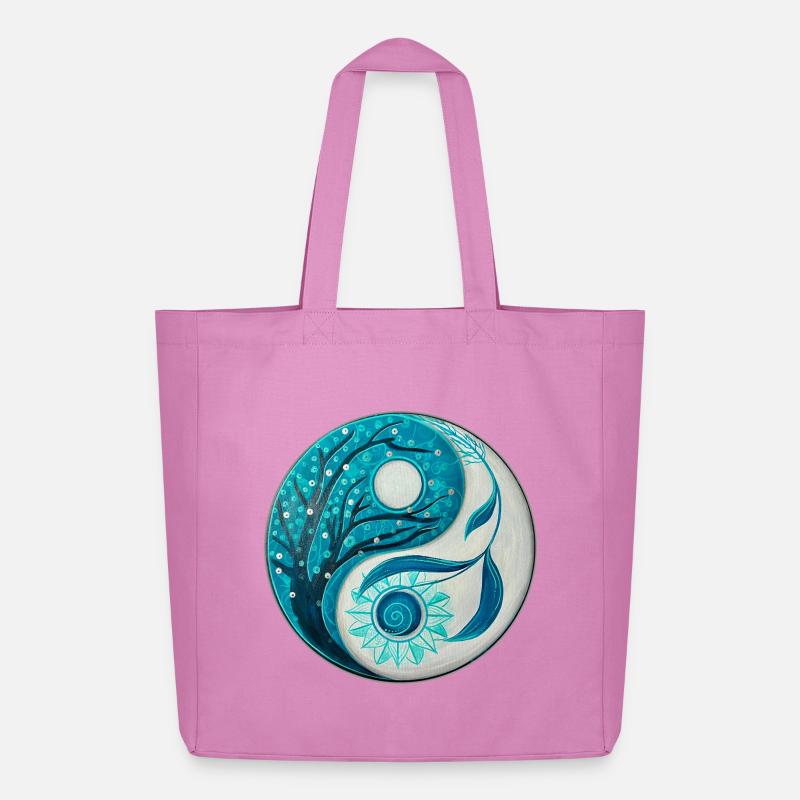 Yin Yang mit Baum und Spirale - Midweight recycelter Stoffbeutel von Stanley/Stella - Pink