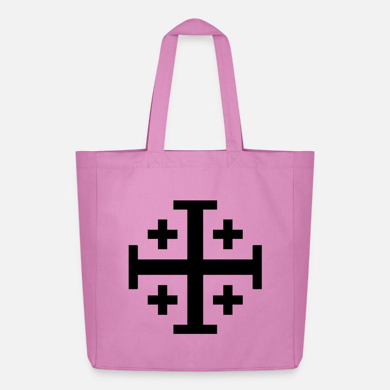 Kreuzritter-Kreuz - Midweight recycelter Stoffbeutel von Stanley/Stella - Pink