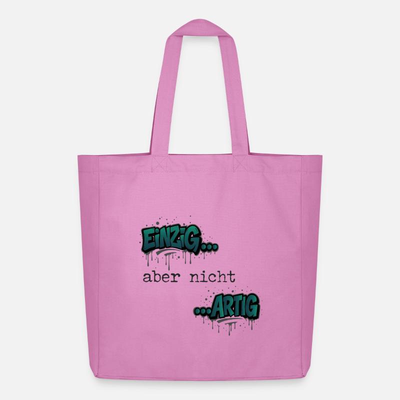 Graffiti „Einzig aber nicht artig“ Trendfarbe - Midweight recycelter Stoffbeutel von Stanley/Stella - Pink